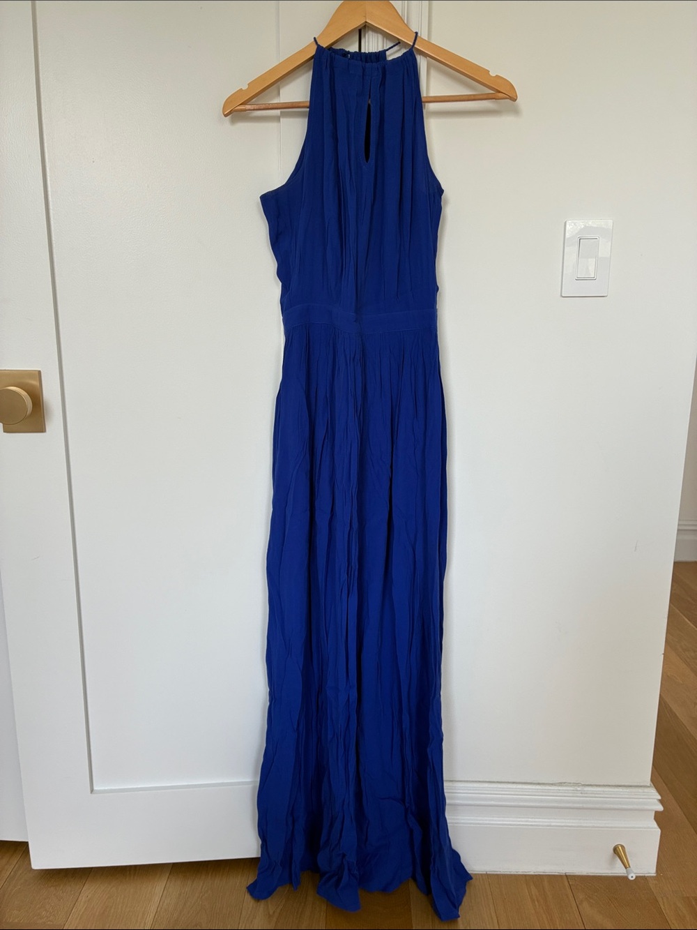 Royal Blue Maxi Dress with Halter Neck